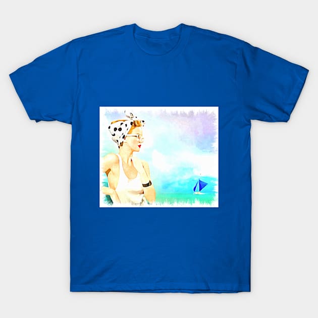 The Retro Beach T-Shirt by KazArtDesigns